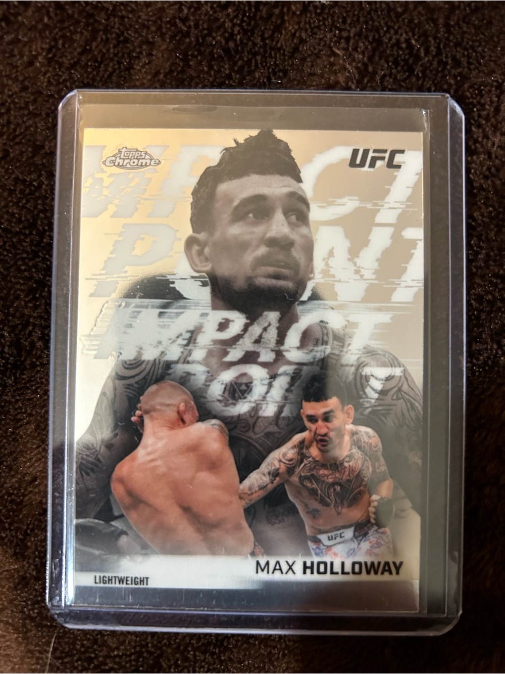Topps Chrome UFC Max Holloway Card - Silver, Black, Brown